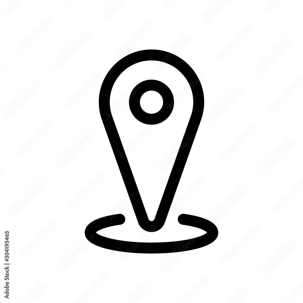 Location symbol, map pin, linear vector icon. Location symbol, map pin, linear vector icon.