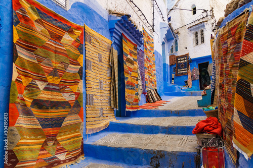 Streets and Facades of the blue houses in Chefchaouen, Morocco © Ana Maria Pareja
