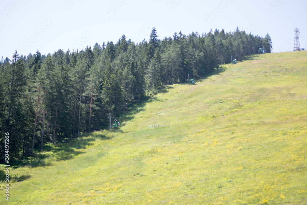 Fototapeta premium ski slope in summer on zlatibor mountin area in serbia