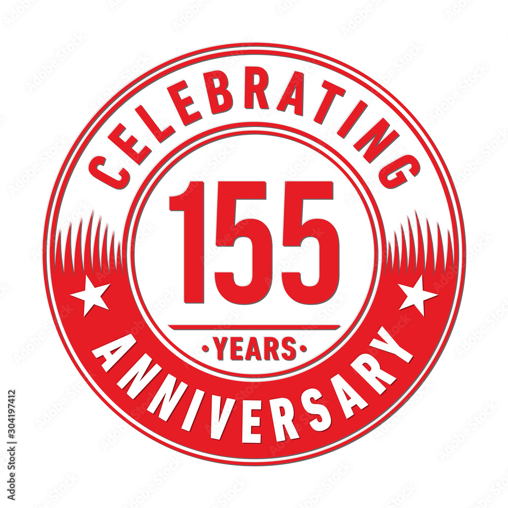 155 years logo. One hundred and fifty-five years anniversary celebration design template. Vector and illustration. 155 years logo. One hundred and fifty-five years anniversary celebration design template. Vector and illustration.