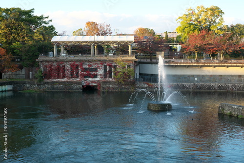 Kyoto,Japan-November 14, 2019: Funadamari, Biwako Sosui, Kamo-gawa Canal and Outou Canal in Kyoto photo