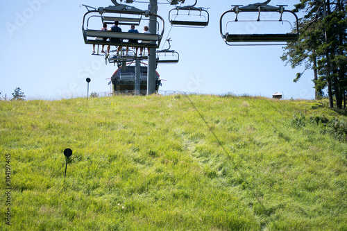 ski lift in summer on mountain Tornik, Zlatibor, Serbia