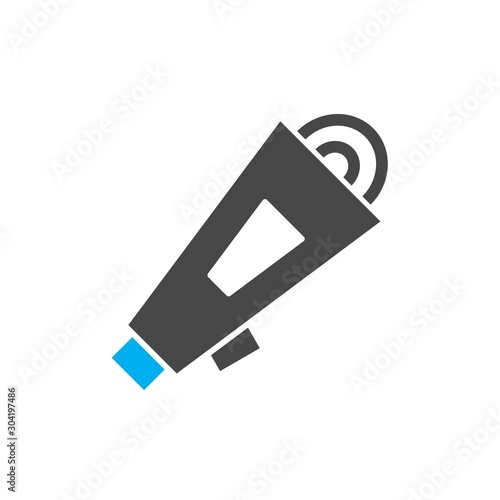 Loud speaker icon isolated on abstract background