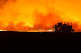 wildfire on sugar cane plantation