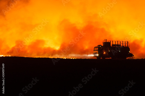 wildfire on sugar cane plantation © marcos