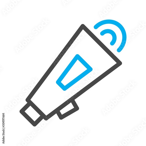 Loud speaker icon isolated on abstract background