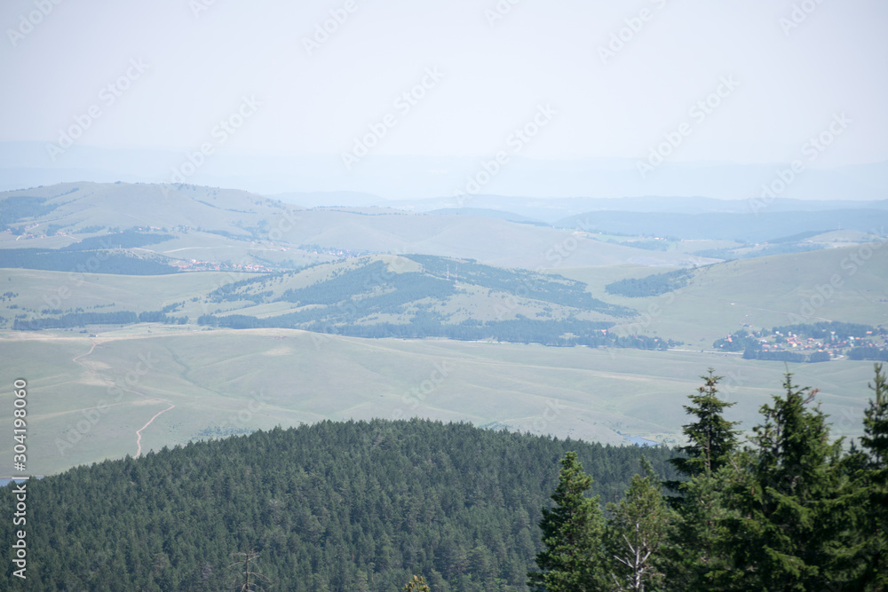 Naklejka premium view of mountains in zlatibor area in serbia