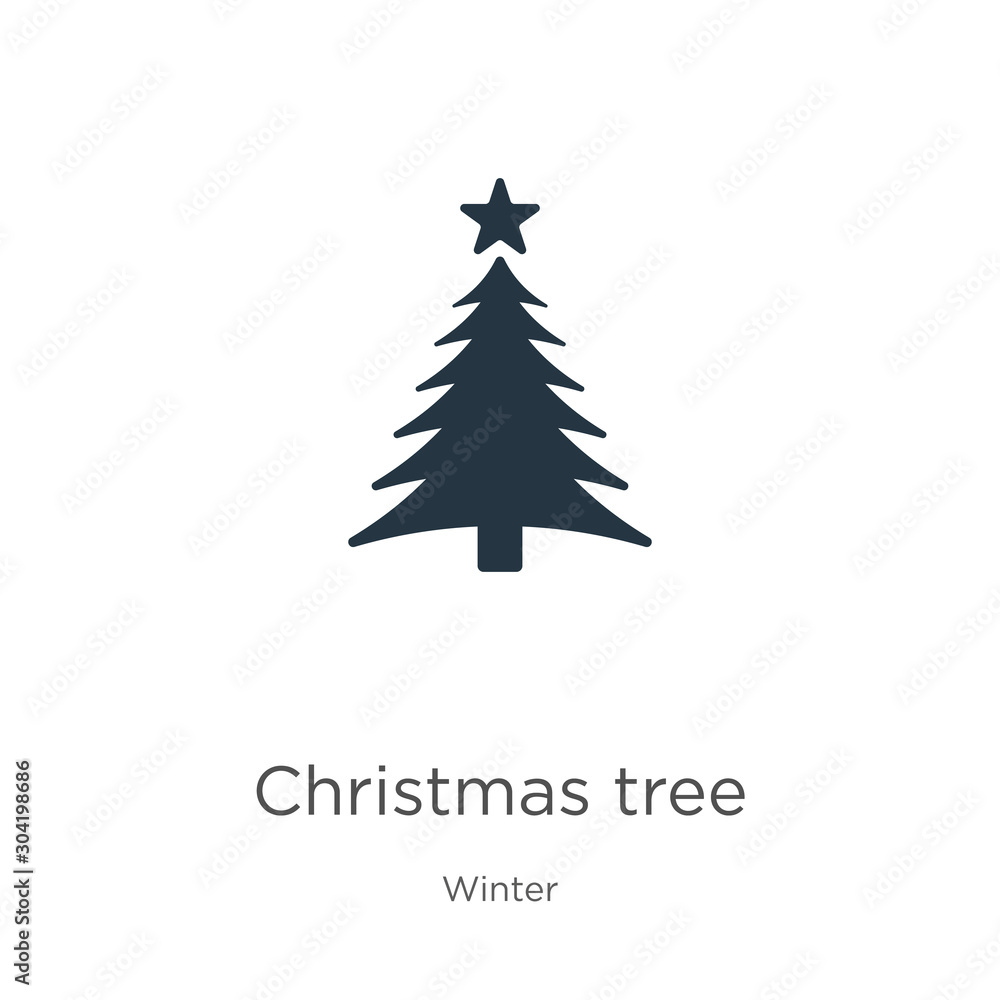 Christmas tree icon vector. Trendy flat christmas tree icon from winter collection isolated on white background. Vector illustration can be used for web and mobile graphic design, logo, eps10