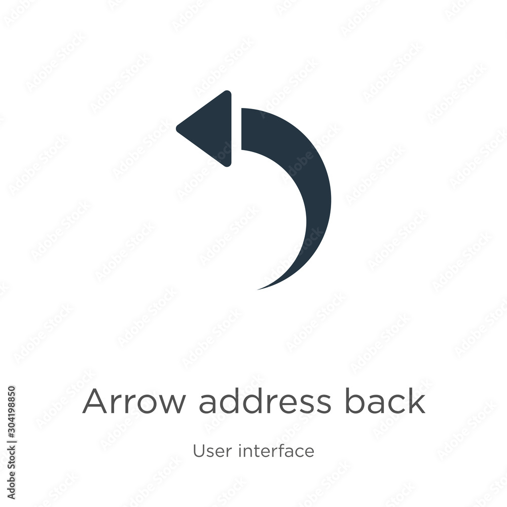 Arrow address back icon vector. Trendy flat arrow address back icon from user interface collection isolated on white background. Vector illustration can be used for web and mobile graphic design, Arrow address back icon vector. Trendy flat arrow address back icon from user interface collection isolated on white background. Vector illustration can be used for web and mobile graphic design,