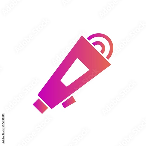 Loud speaker icon isolated on abstract background