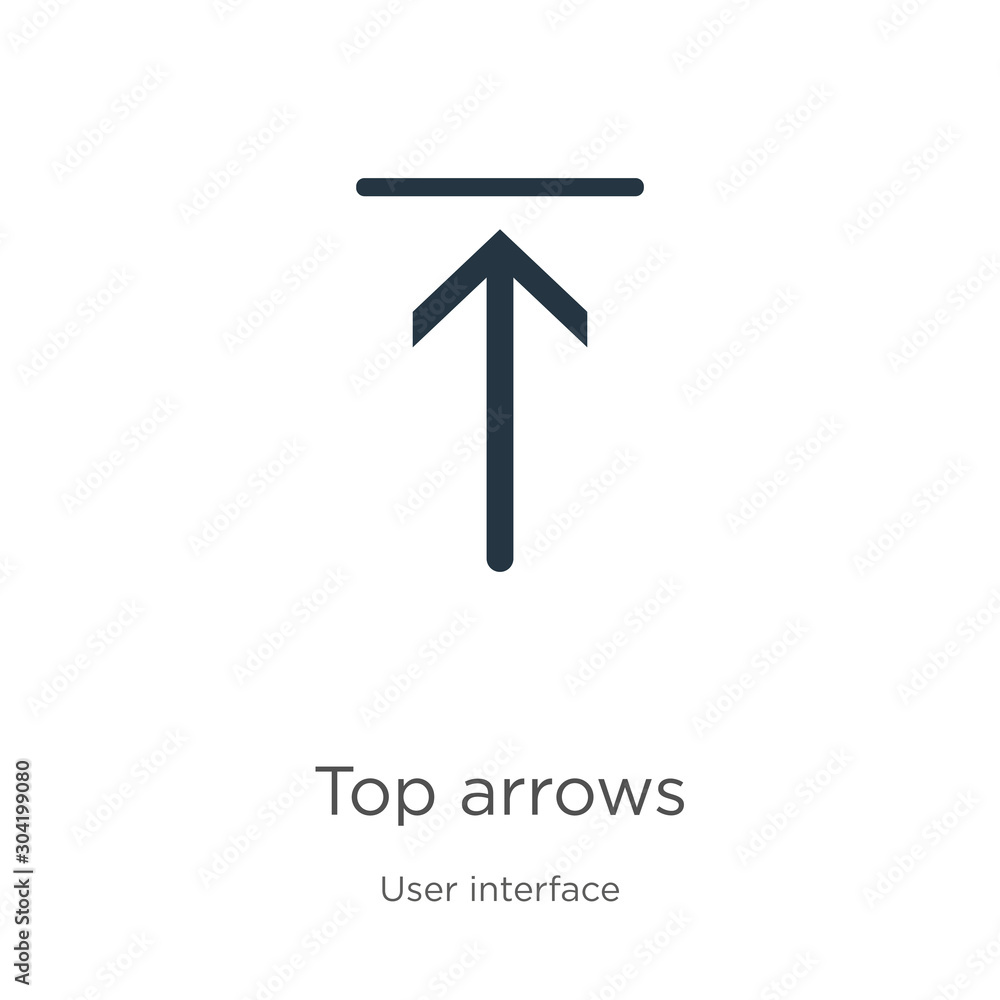 Top arrows icon vector. Trendy flat top arrows icon from user interface collection isolated on white background. Vector illustration can be used for web and mobile graphic design, logo, eps10 Top arrows icon vector. Trendy flat top arrows icon from user interface collection isolated on white background. Vector illustration can be used for web and mobile graphic design, logo, eps10