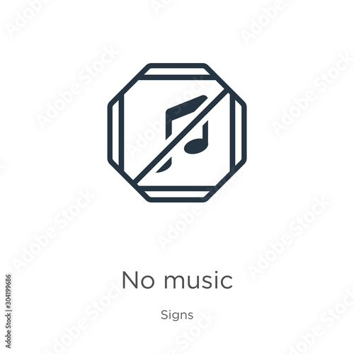 No music icon vector. Trendy flat no music icon from signs collection isolated on white background. Vector illustration can be used for web and mobile graphic design, logo, eps10