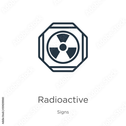 Radioactive symbol icon vector. Trendy flat radioactive symbol icon from signs collection isolated on white background. Vector illustration can be used for web and mobile graphic design, logo, eps10