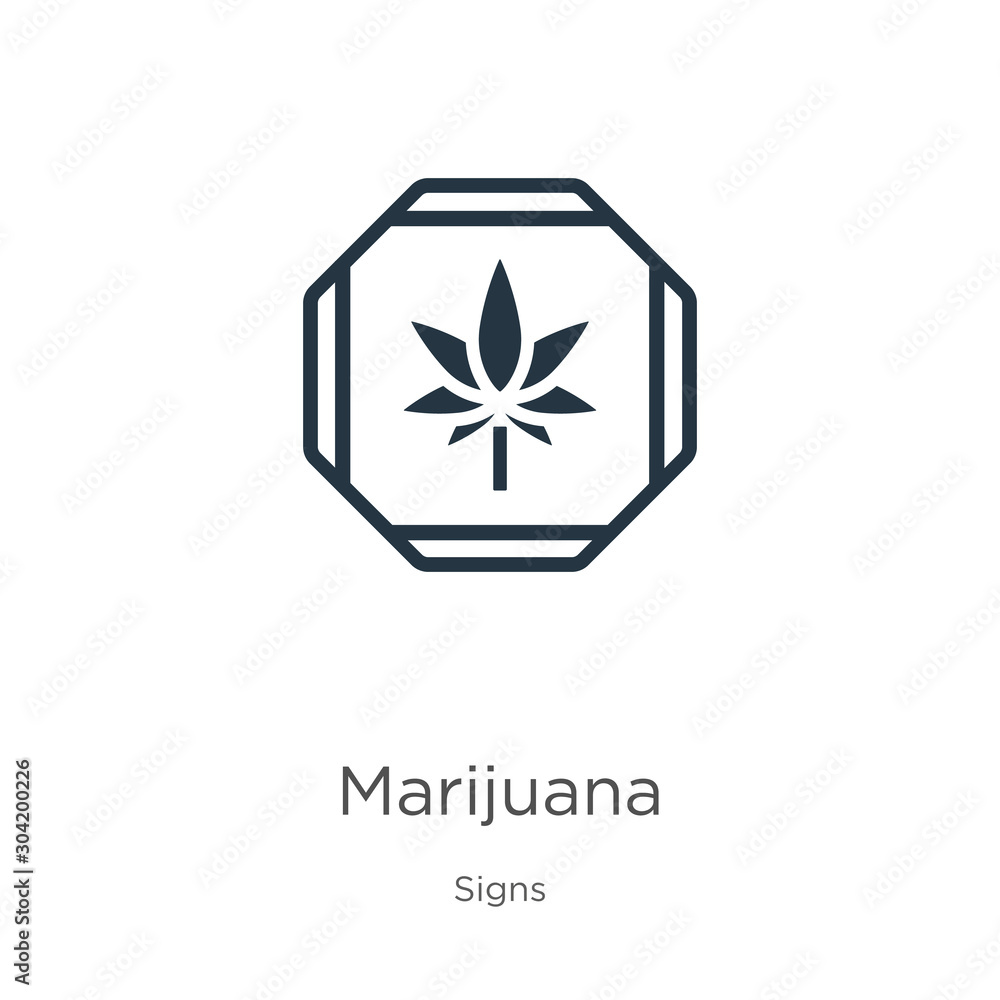 Marijuana icon vector. Trendy flat marijuana icon from signs collection isolated on white background. Vector illustration can be used for web and mobile graphic design, logo, eps10 Marijuana icon vector. Trendy flat marijuana icon from signs collection isolated on white background. Vector illustration can be used for web and mobile graphic design, logo, eps10