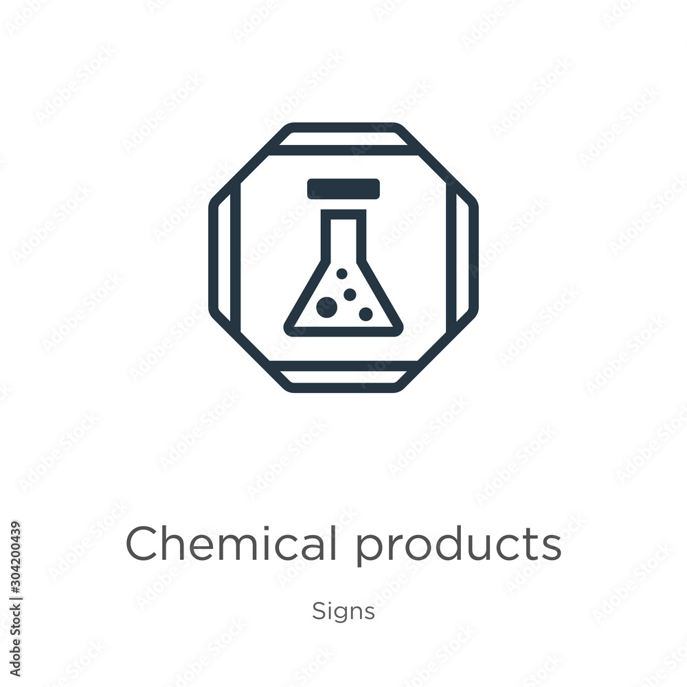 Chemical products icon vector. Trendy flat chemical products icon from signs collection isolated on white background. Vector illustration can be used for web and mobile graphic design, logo, eps10 Chemical products icon vector. Trendy flat chemical products icon from signs collection isolated on white background. Vector illustration can be used for web and mobile graphic design, logo, eps10