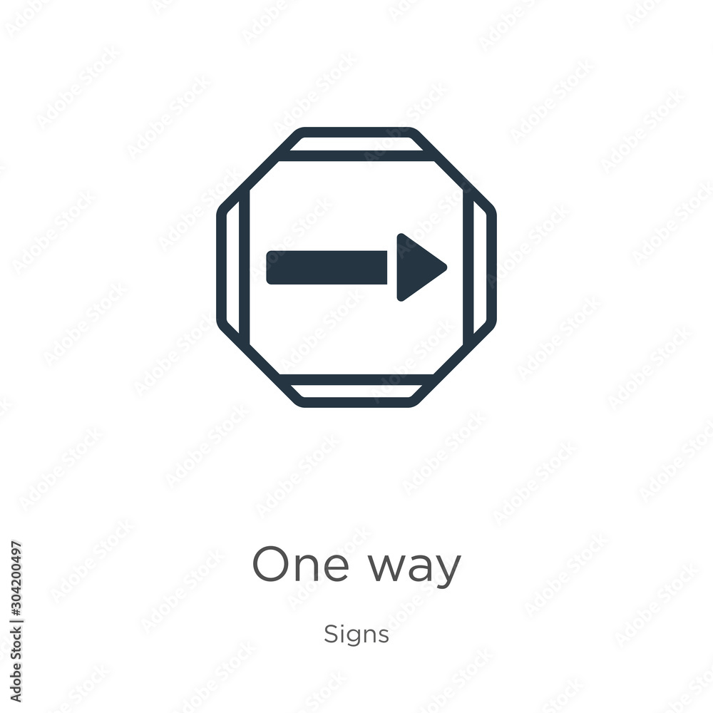 One way icon vector. Trendy flat one way icon from signs collection isolated on white background. Vector illustration can be used for web and mobile graphic design, logo, eps10 One way icon vector. Trendy flat one way icon from signs collection isolated on white background. Vector illustration can be used for web and mobile graphic design, logo, eps10