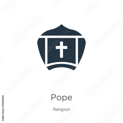 Pope icon vector. Trendy flat pope icon from religion collection isolated on white background. Vector illustration can be used for web and mobile graphic design, logo, eps10