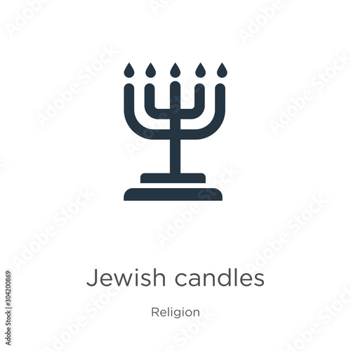 Jewish candles icon vector. Trendy flat jewish candles icon from religion collection isolated on white background. Vector illustration can be used for web and mobile graphic design, logo, eps10