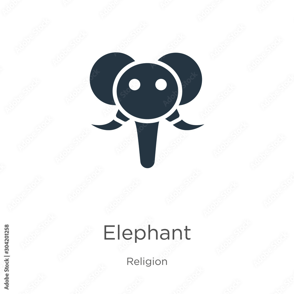 Elephant icon vector. Trendy flat elephant icon from religion collection isolated on white background. Vector illustration can be used for web and mobile graphic design, logo, eps10