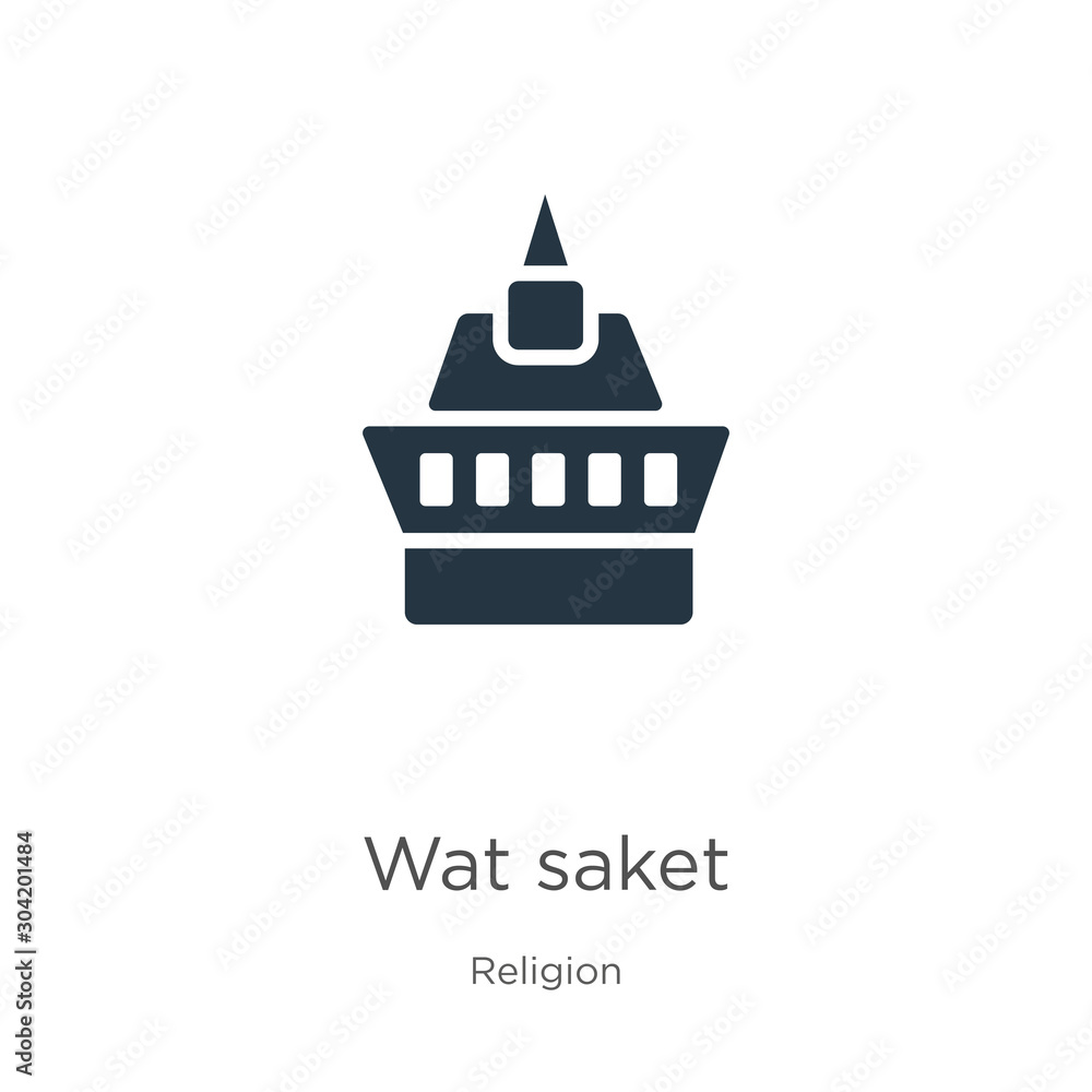 Wat saket icon vector. Trendy flat wat saket icon from religion collection isolated on white background. Vector illustration can be used for web and mobile graphic design, logo, eps10 Wat saket icon vector. Trendy flat wat saket icon from religion collection isolated on white background. Vector illustration can be used for web and mobile graphic design, logo, eps10