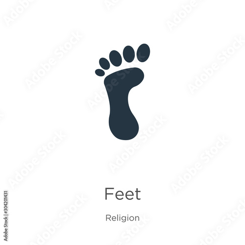 Feet icon vector. Trendy flat feet icon from religion collection isolated on white background. Vector illustration can be used for web and mobile graphic design, logo, eps10