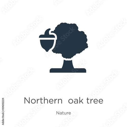Northern red oak tree icon vector. Trendy flat northern red oak tree icon from nature collection isolated on white background. Vector illustration can be used for web and mobile graphic design, logo, photo