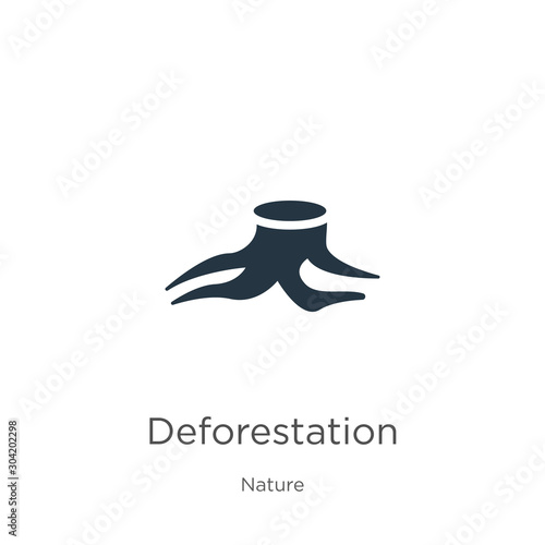 Deforestation icon vector. Trendy flat deforestation icon from nature collection isolated on white background. Vector illustration can be used for web and mobile graphic design, logo, eps10