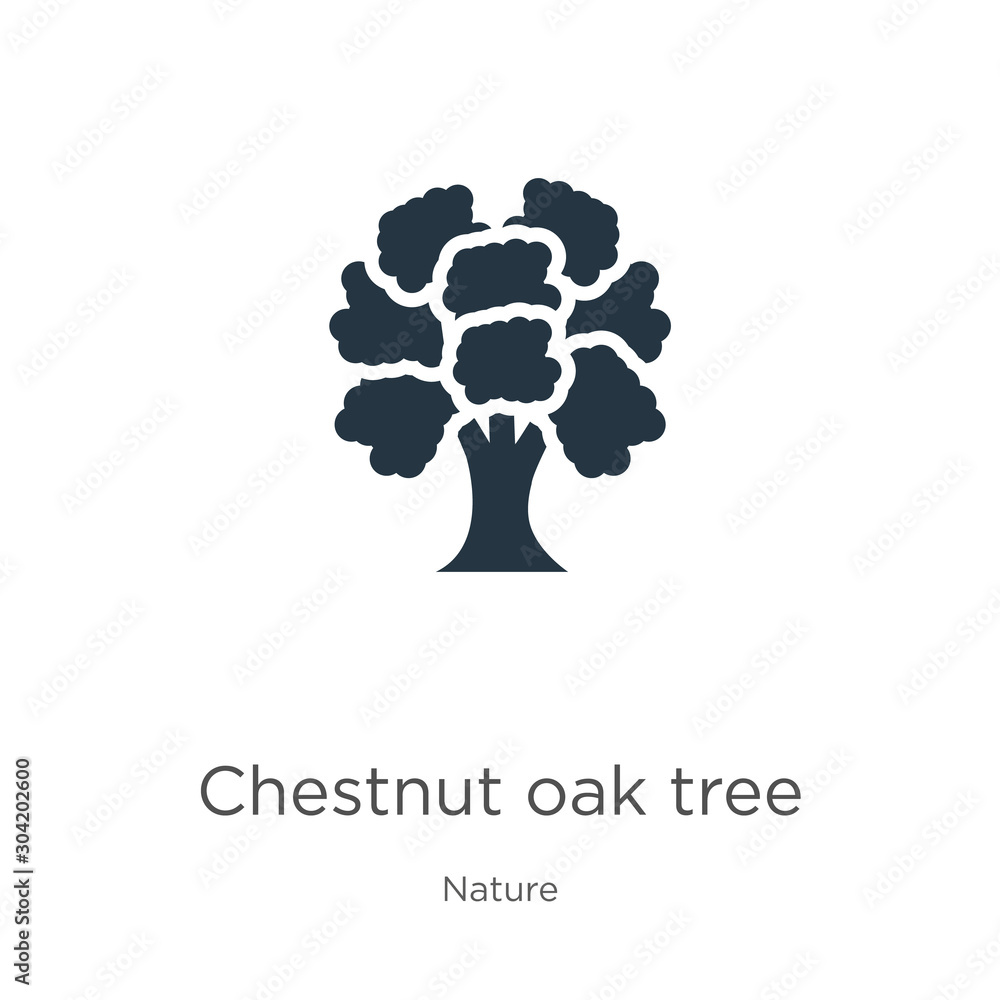 Chestnut oak tree icon vector. Trendy flat chestnut oak tree icon from nature collection isolated on white background. Vector illustration can be used for web and mobile graphic design, logo, eps10 Chestnut oak tree icon vector. Trendy flat chestnut oak tree icon from nature collection isolated on white background. Vector illustration can be used for web and mobile graphic design, logo, eps10