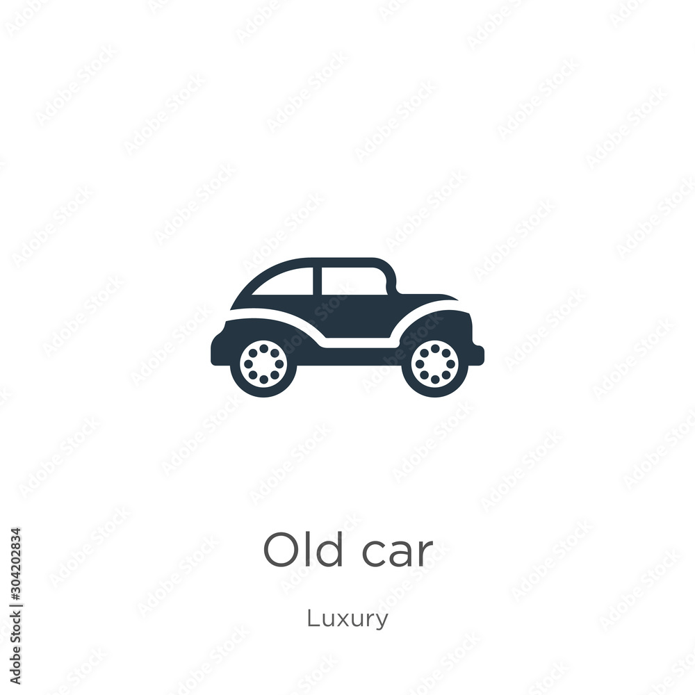 Old car icon vector. Trendy flat old car icon from luxury collection isolated on white background. Vector illustration can be used for web and mobile graphic design, logo, eps10