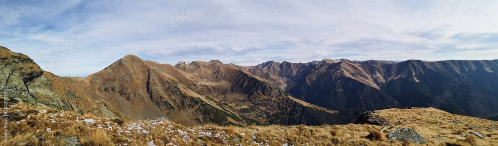 Hiking in the mountains - autumn season- panormic view
