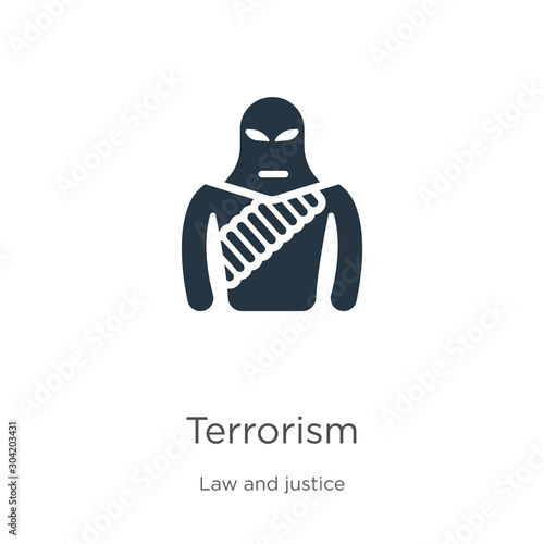 Terrorism icon vector. Trendy flat terrorism icon from law and justice collection isolated on white background. Vector illustration can be used for web and mobile graphic design, logo, eps10