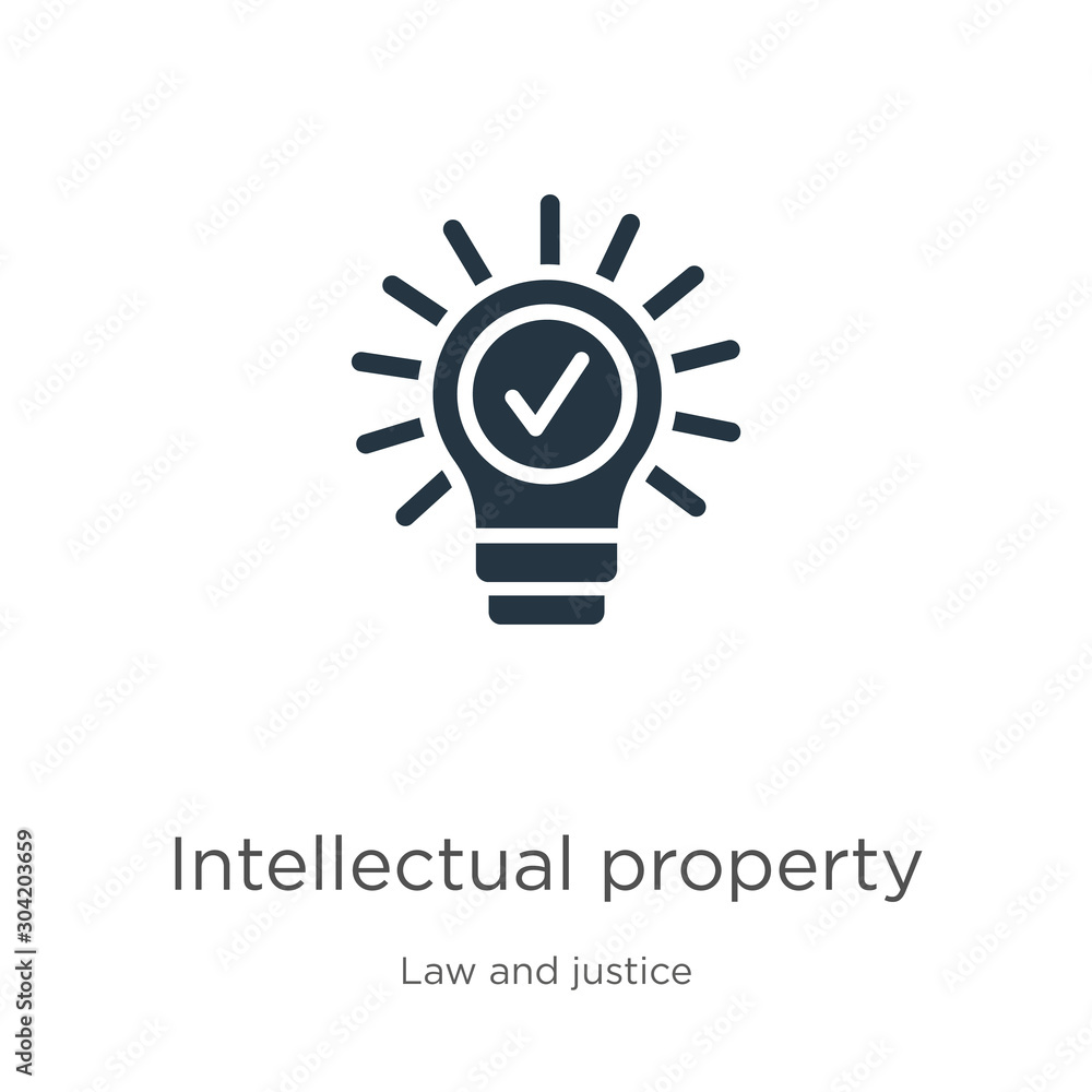 Intellectual property icon vector. Trendy flat intellectual property icon from law and justice collection isolated on white background. Vector illustration can be used for web and mobile graphic Intellectual property icon vector. Trendy flat intellectual property icon from law and justice collection isolated on white background. Vector illustration can be used for web and mobile graphic