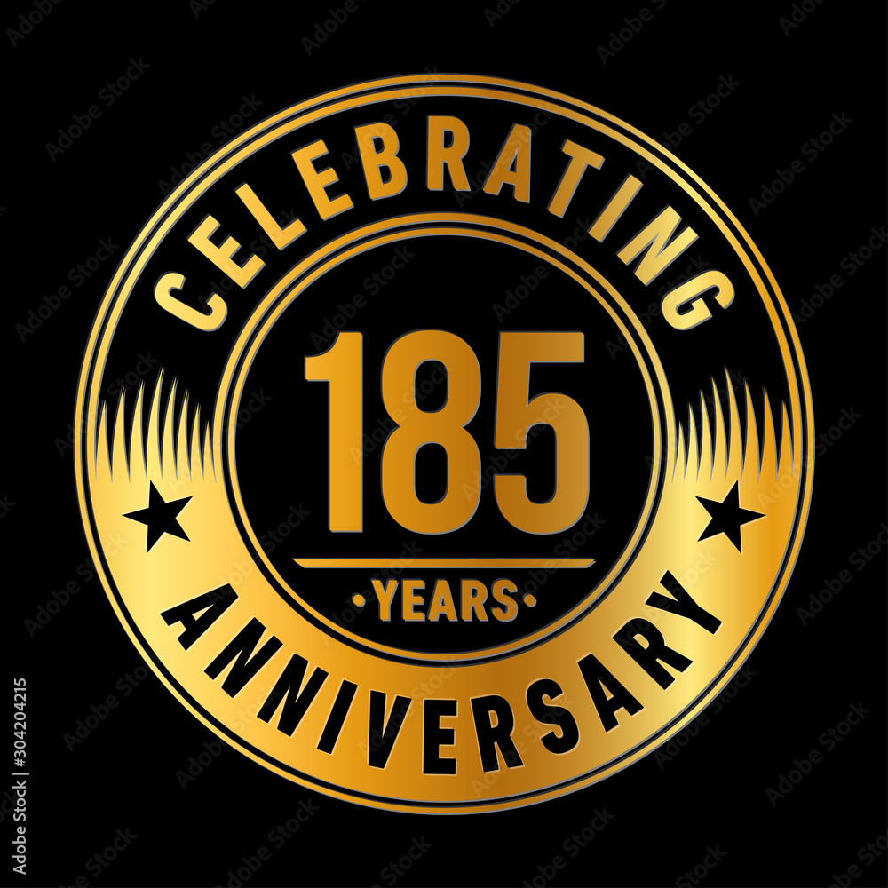 185 years logo. One hundred and eighty-five years anniversary celebration design template. Vector and illustration.
