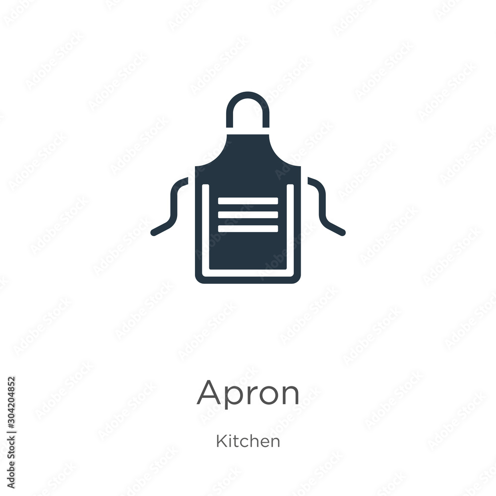 Apron icon vector. Trendy flat apron icon from kitchen collection isolated on white background. Vector illustration can be used for web and mobile graphic design, logo, eps10 Apron icon vector. Trendy flat apron icon from kitchen collection isolated on white background. Vector illustration can be used for web and mobile graphic design, logo, eps10