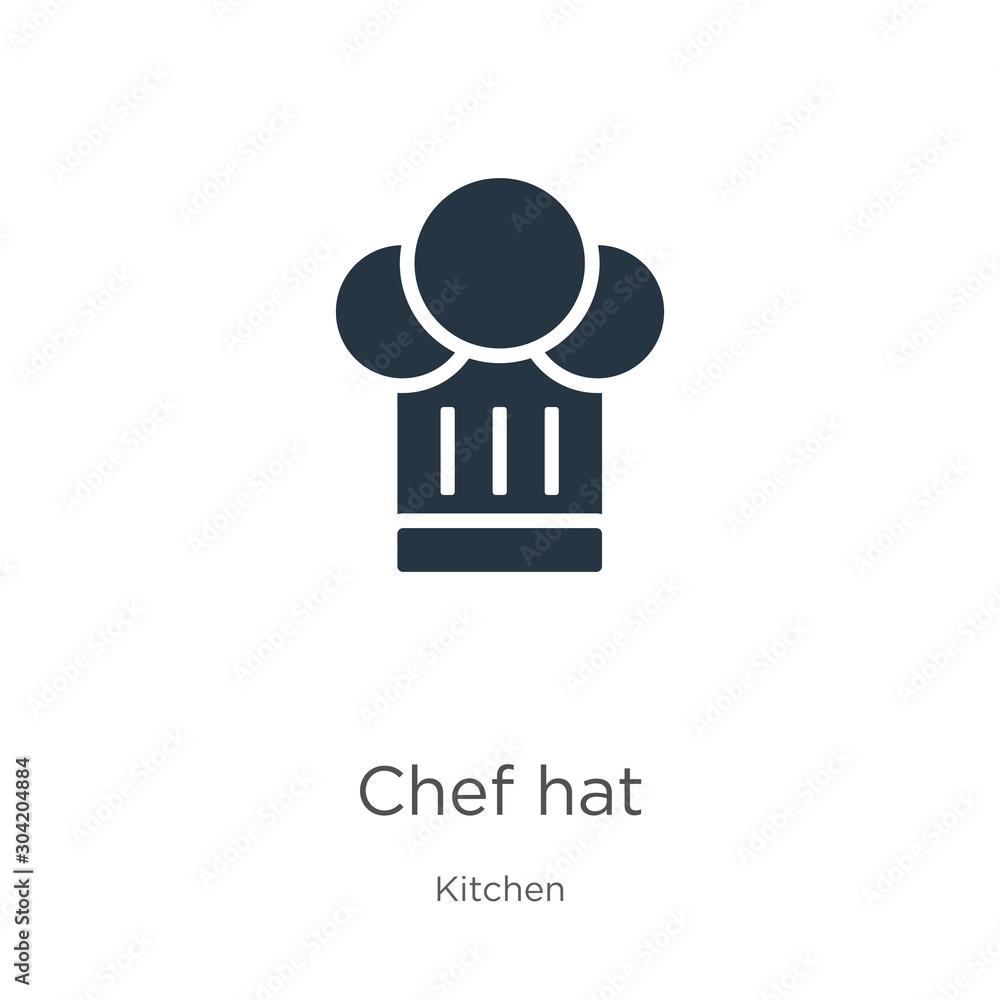 Chef hat icon vector. Trendy flat chef hat icon from kitchen collection isolated on white background. Vector illustration can be used for web and mobile graphic design, logo, eps10 Chef hat icon vector. Trendy flat chef hat icon from kitchen collection isolated on white background. Vector illustration can be used for web and mobile graphic design, logo, eps10