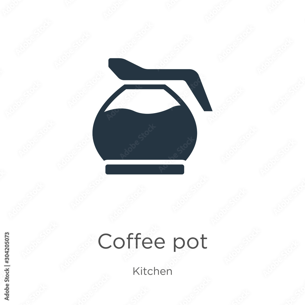 Coffee pot icon vector. Trendy flat coffee pot icon from kitchen collection isolated on white background. Vector illustration can be used for web and mobile graphic design, logo, eps10 Coffee pot icon vector. Trendy flat coffee pot icon from kitchen collection isolated on white background. Vector illustration can be used for web and mobile graphic design, logo, eps10