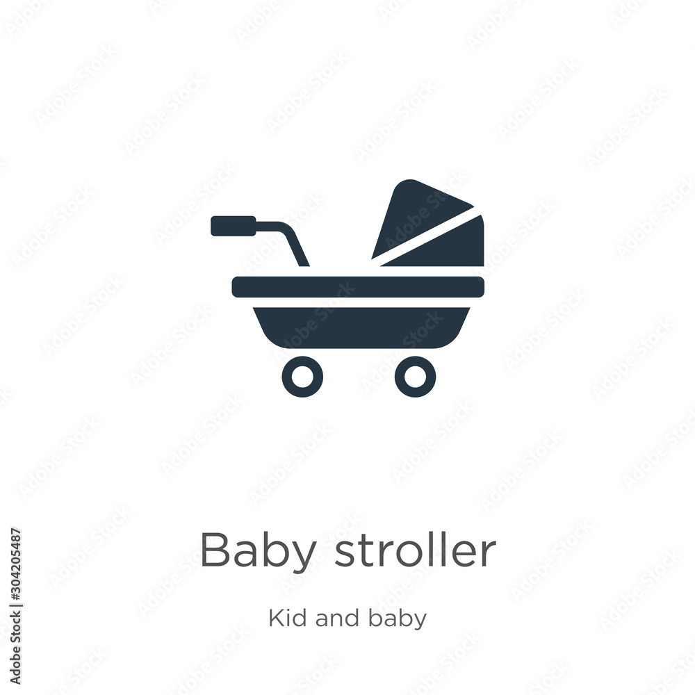 Baby stroller icon vector. Trendy flat baby stroller icon from kids and baby collection isolated on white background. Vector illustration can be used for web and mobile graphic design, logo, eps10 Baby stroller icon vector. Trendy flat baby stroller icon from kids and baby collection isolated on white background. Vector illustration can be used for web and mobile graphic design, logo, eps10