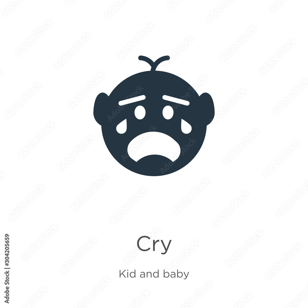 Cry icon vector. Trendy flat cry icon from kid and baby collection isolated on white background. Vector illustration can be used for web and mobile graphic design, logo, eps10 Cry icon vector. Trendy flat cry icon from kid and baby collection isolated on white background. Vector illustration can be used for web and mobile graphic design, logo, eps10
