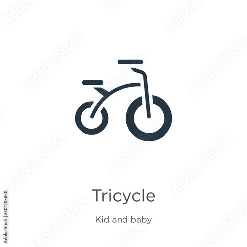 Tricycle icon vector. Trendy flat tricycle icon from kid and baby collection isolated on white background. Vector illustration can be used for web and mobile graphic design, logo, eps10 photo
