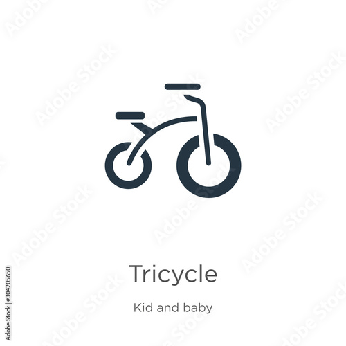 Tricycle icon vector. Trendy flat tricycle icon from kid and baby collection isolated on white background. Vector illustration can be used for web and mobile graphic design, logo, eps10