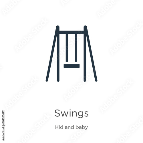 Swings icon vector. Trendy flat swings icon from kid and baby collection isolated on white background. Vector illustration can be used for web and mobile graphic design, logo, eps10
