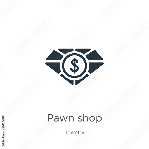 Pawn shop icon vector. Trendy flat pawn shop icon from jewelry collection isolated on white background. Vector illustration can be used for web and mobile graphic design, logo, eps10