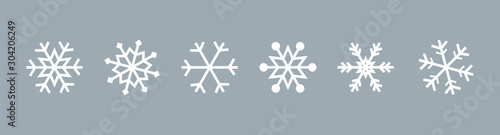 Snowflake set on isolated background. Isolated snowflake collection. Frost background. Christmas icon. Vector illustration photo