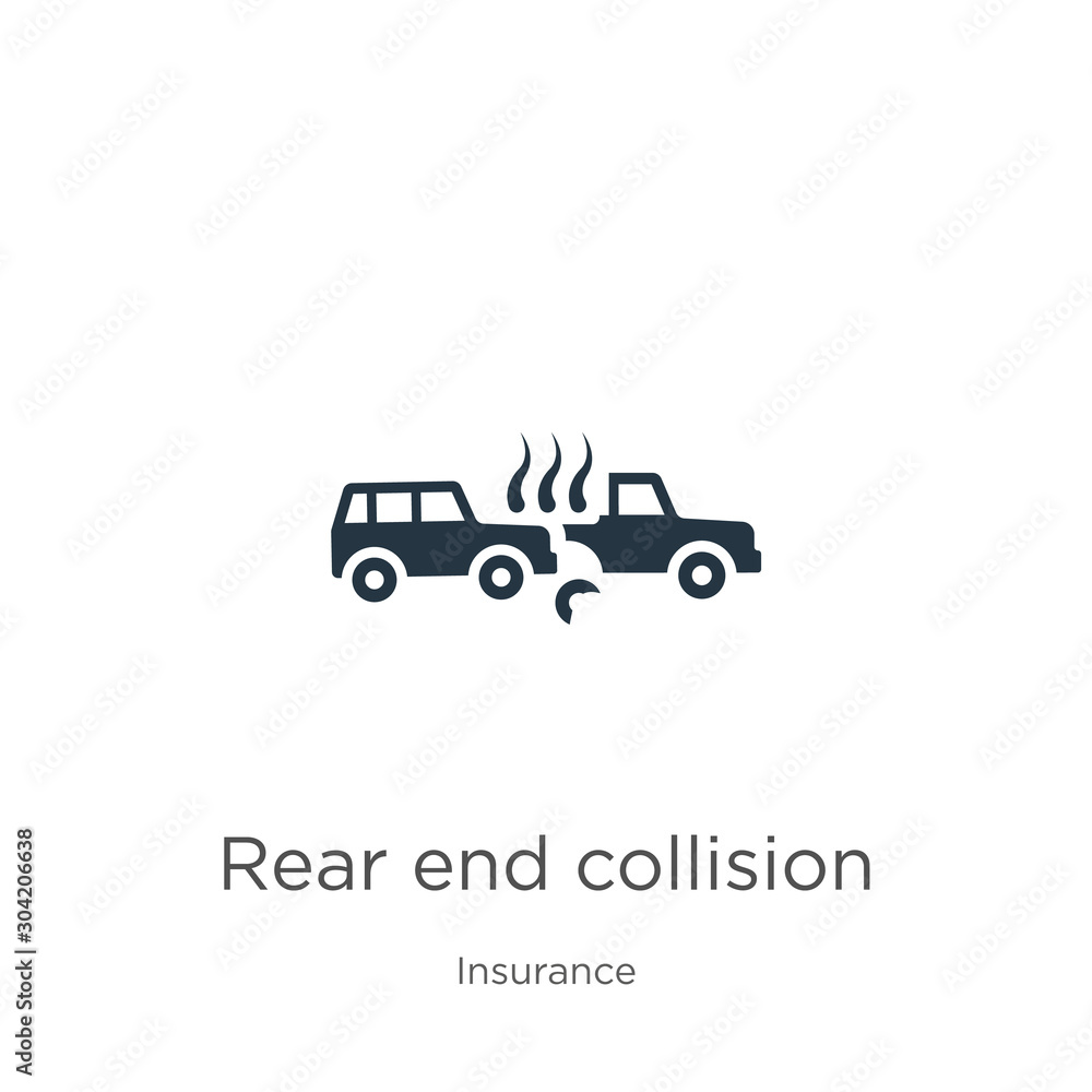 Rear end collision icon vector. Trendy flat rear end collision icon from insurance collection isolated on white background. Vector illustration can be used for web and mobile graphic design, logo,