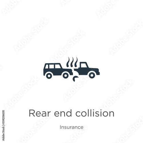 Rear end collision icon vector. Trendy flat rear end collision icon from insurance collection isolated on white background. Vector illustration can be used for web and mobile graphic design, logo,