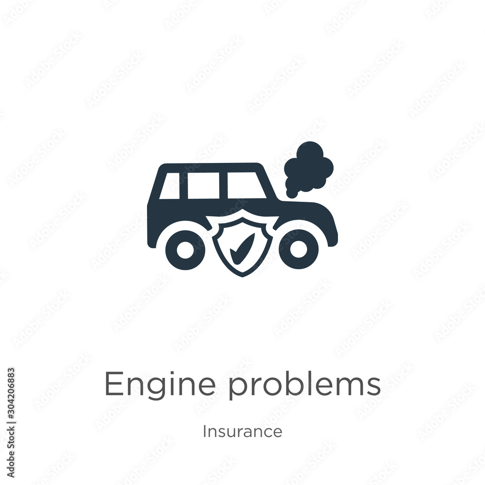 Engine problems icon vector. Trendy flat engine problems icon from insurance collection isolated on white background. Vector illustration can be used for web and mobile graphic design, logo, eps10