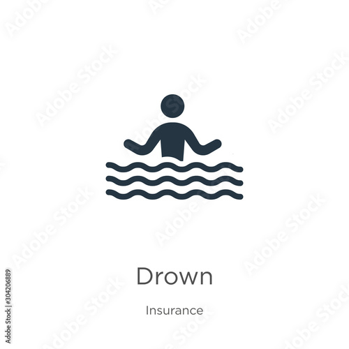 Drown icon vector. Trendy flat drown icon from insurance collection isolated on white background. Vector illustration can be used for web and mobile graphic design, logo, eps10