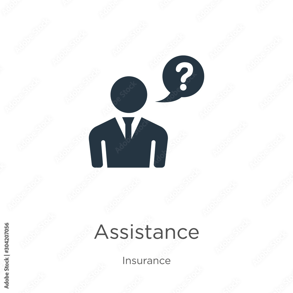 Assistance icon vector. Trendy flat assistance icon from insurance collection isolated on white background. Vector illustration can be used for web and mobile graphic design, logo, eps10