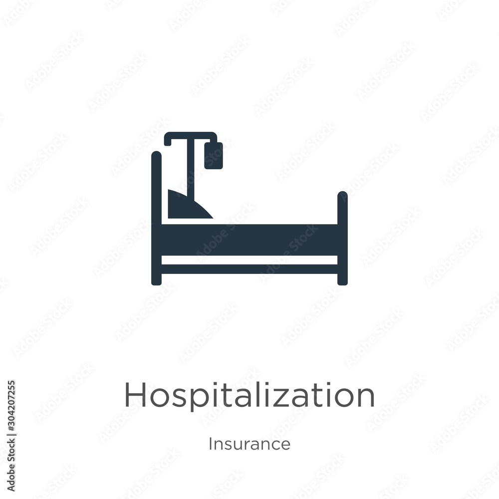 Hospitalization icon vector. Trendy flat hospitalization icon from insurance collection isolated on white background. Vector illustration can be used for web and mobile graphic design, logo, eps10