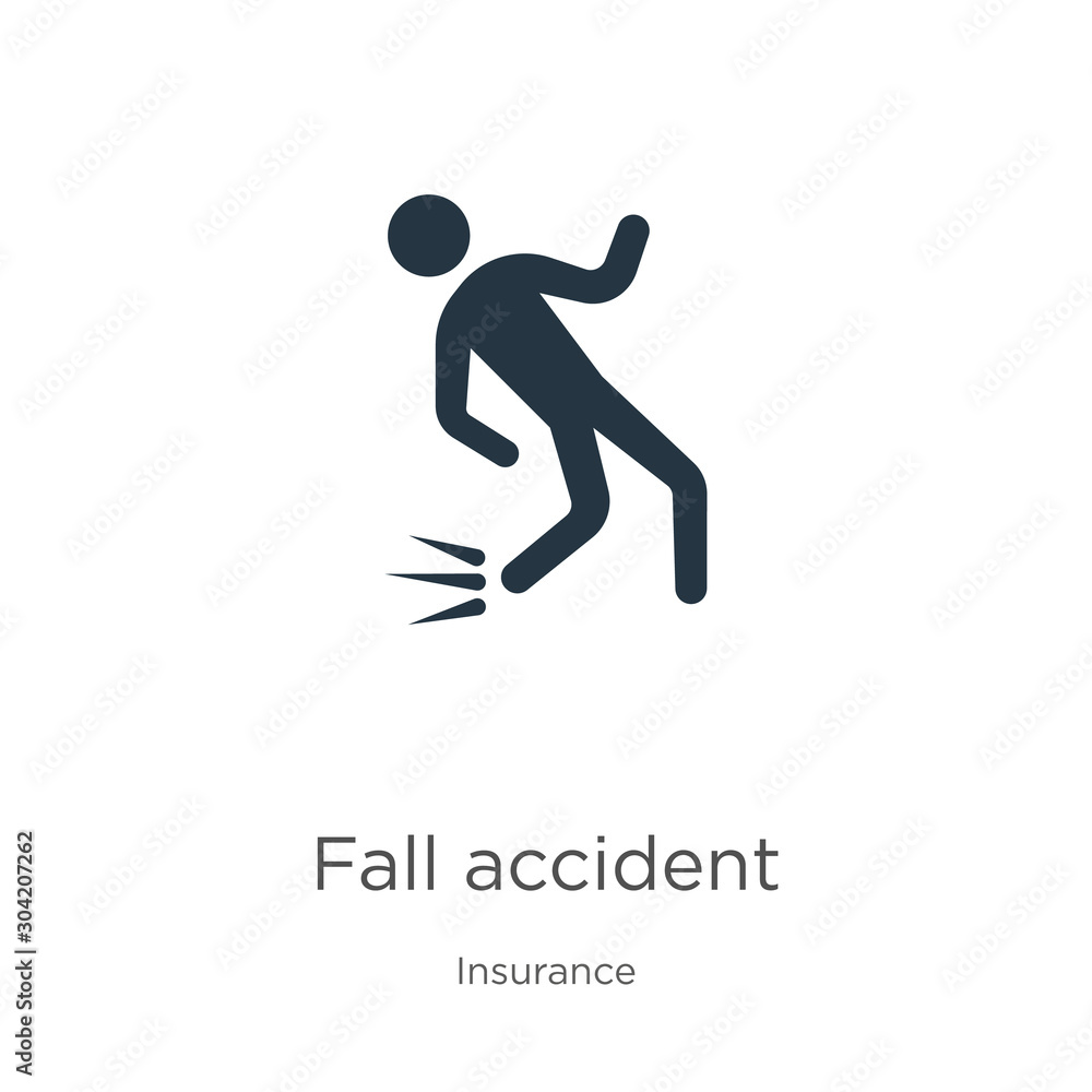 Fall accident icon vector. Trendy flat fall accident icon from insurance collection isolated on white background. Vector illustration can be used for web and mobile graphic design, logo, eps10
